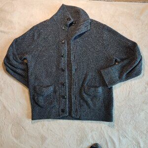 J crew 100% cotton cardigan - marled blue